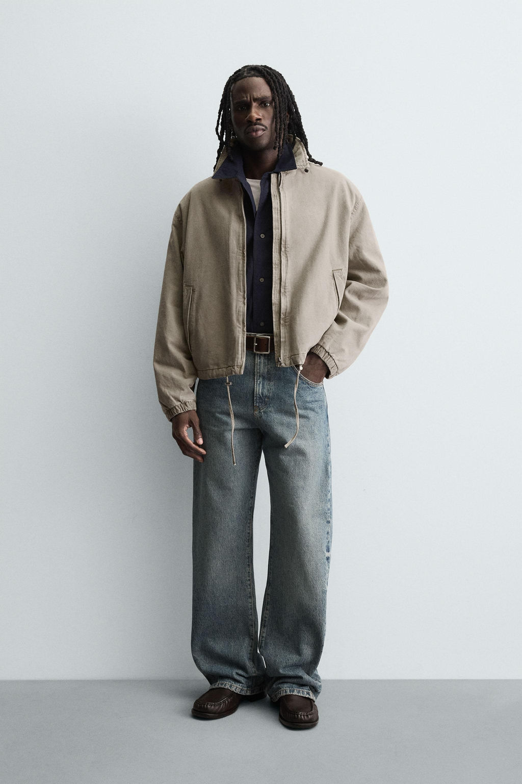 CONTRAST COLLAR PADDED JACKET