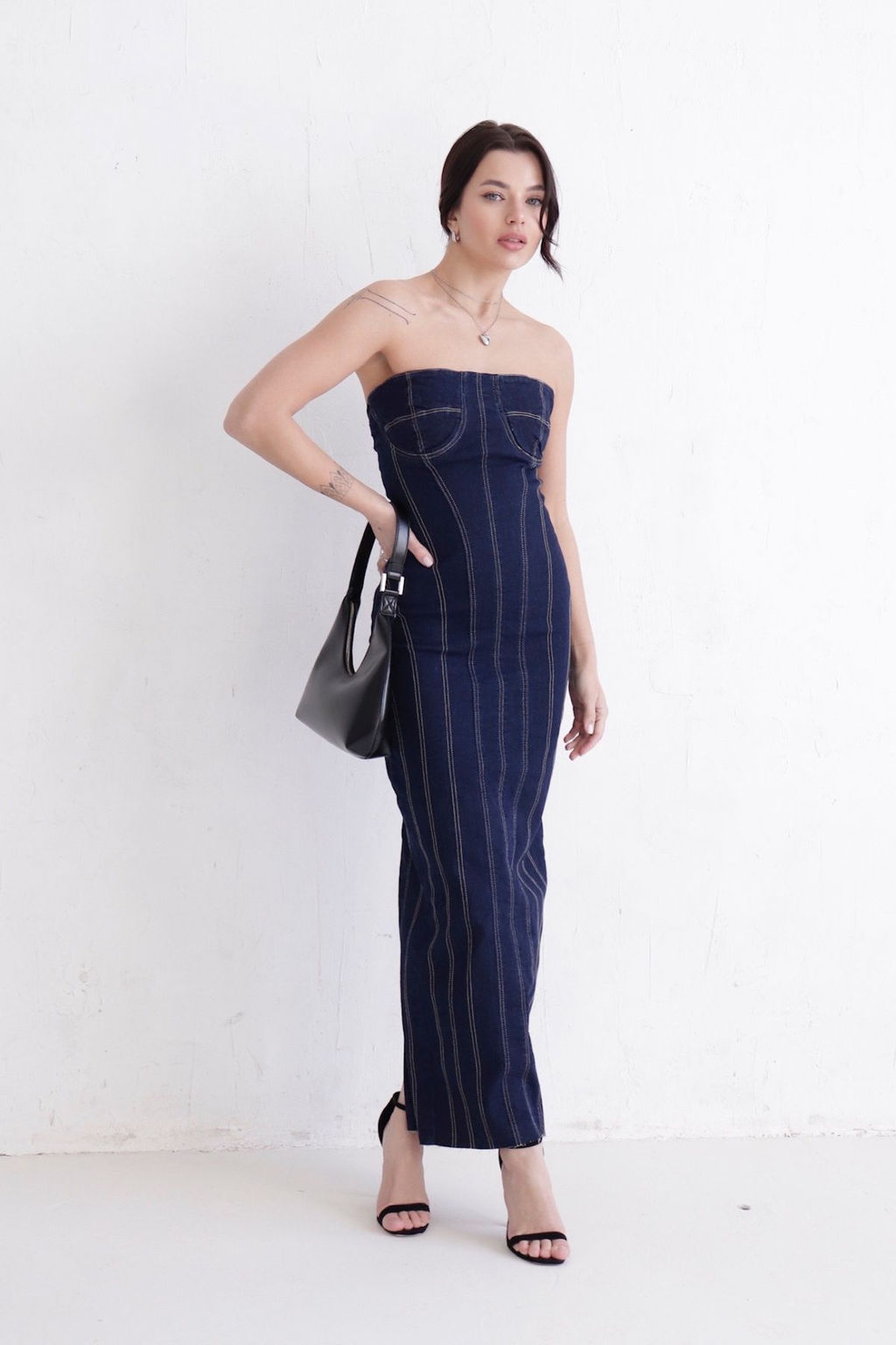 Платье-бандо джинсовое - Martichelli фото 6