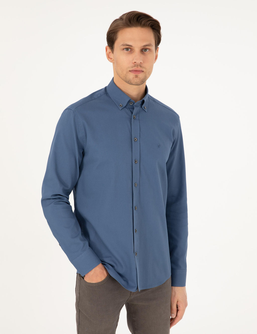 _ndigo Regular Fit Uzun Kollu G_mlek - Pierre cardin фото 3