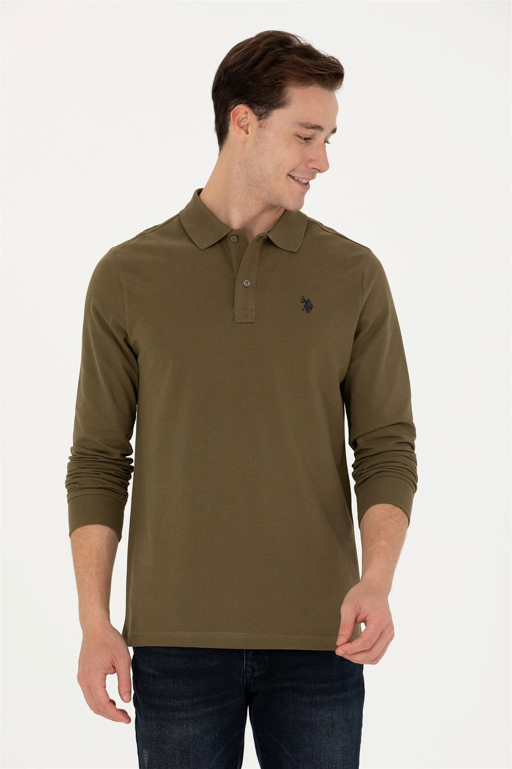 Мужской базовый свитшот цвета хаки Неожиданная скидка в корзине - U.s. polo assn фото 3