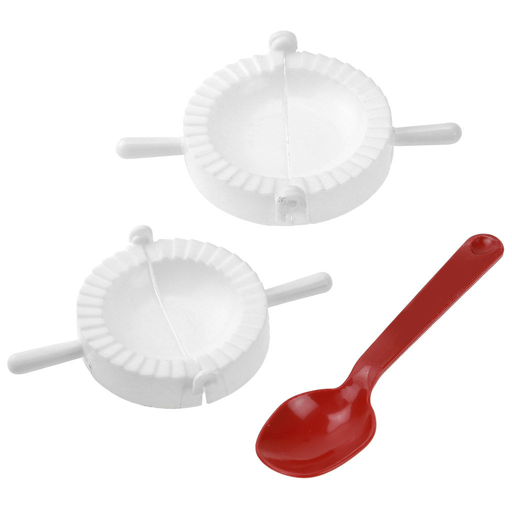 Форма для вареников и пельмений пластмассовая набор 2шт: д7,8см, д6,4см, с ложкой 14,5см цвета микс, в блистере (Китай) - Домашняя мода фото 3