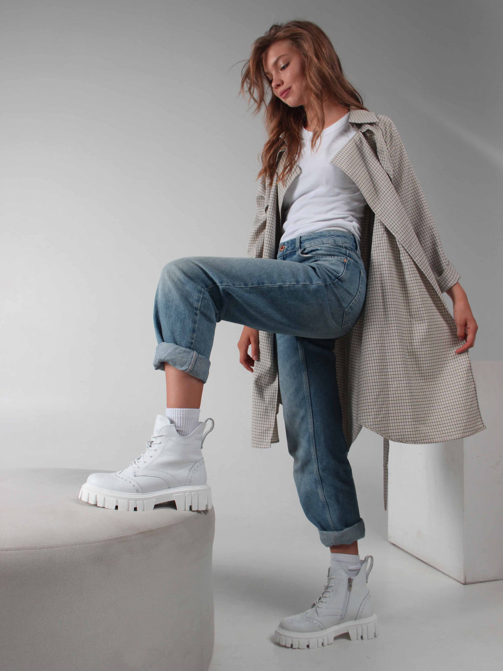 Ботинки 338.21153w. Белый/Байка