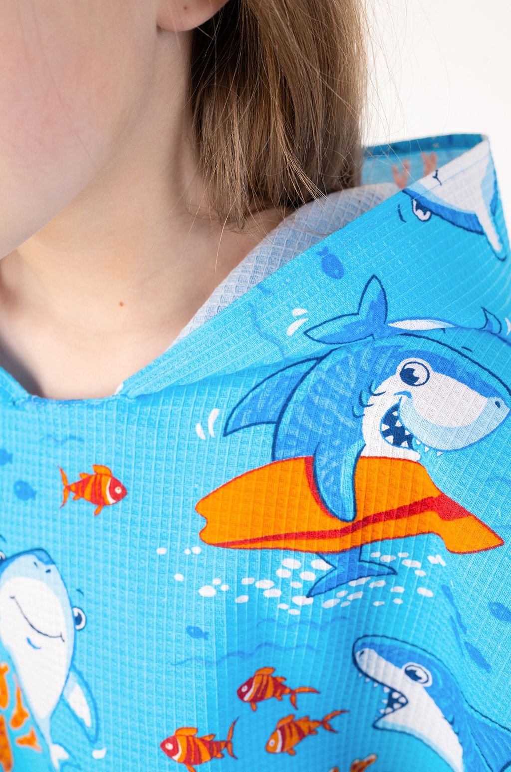 Халат-пончо детский вафельный Happy Fox Home  фото 11