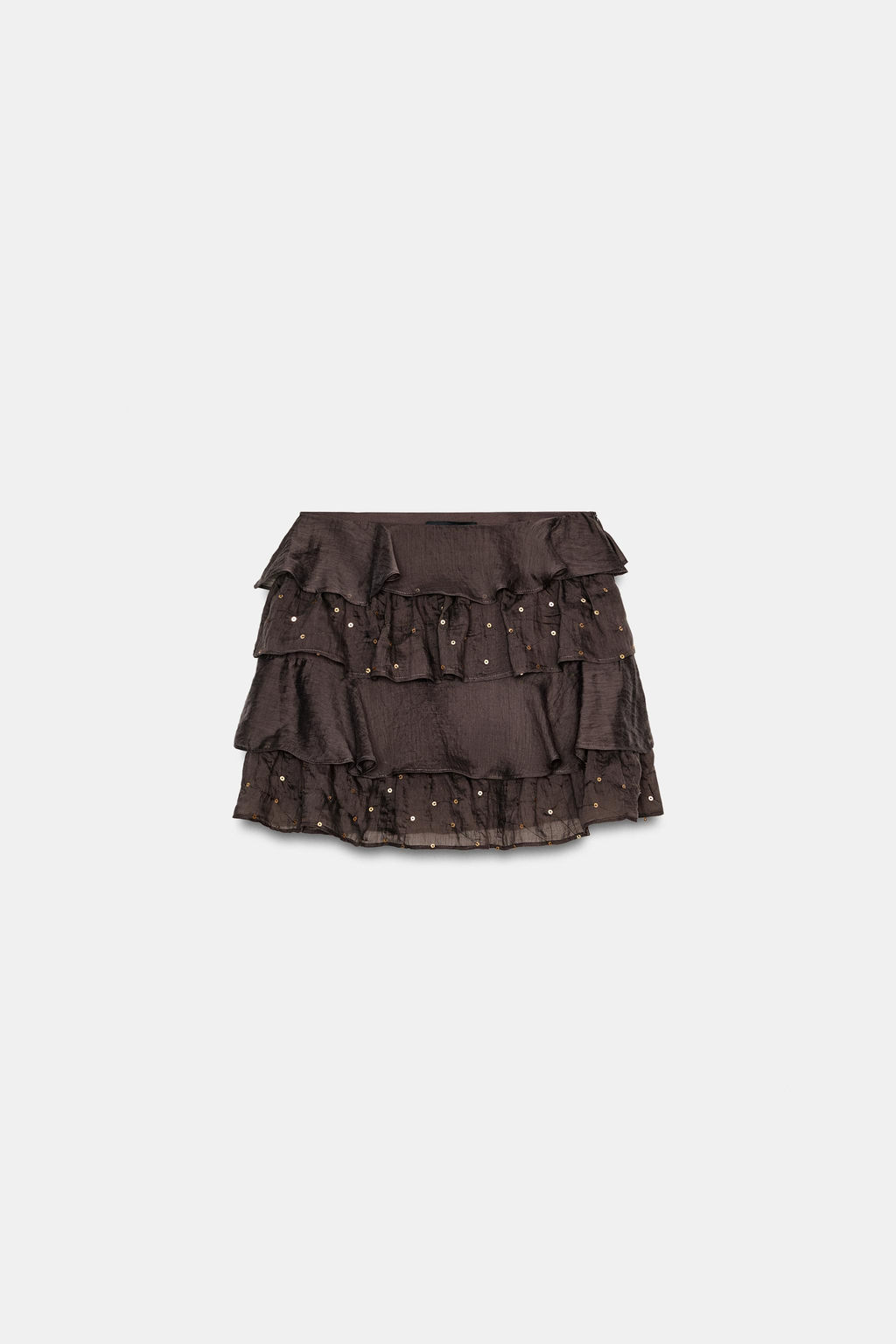 MINI SKIRT WITH RUFFLES AND SEQUINS - Zara фото 6