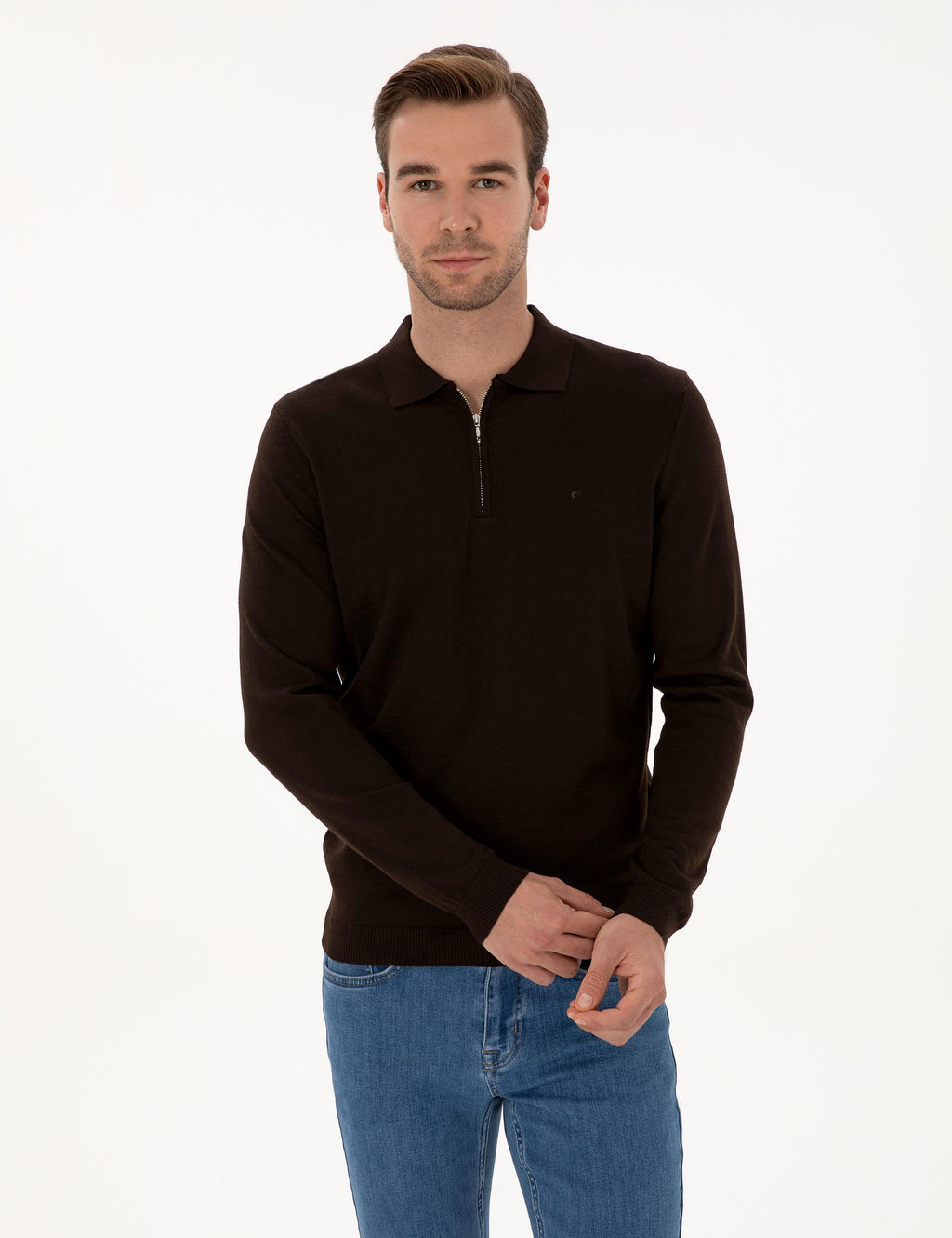 Kahverengi Regular Fit Basic Kazak