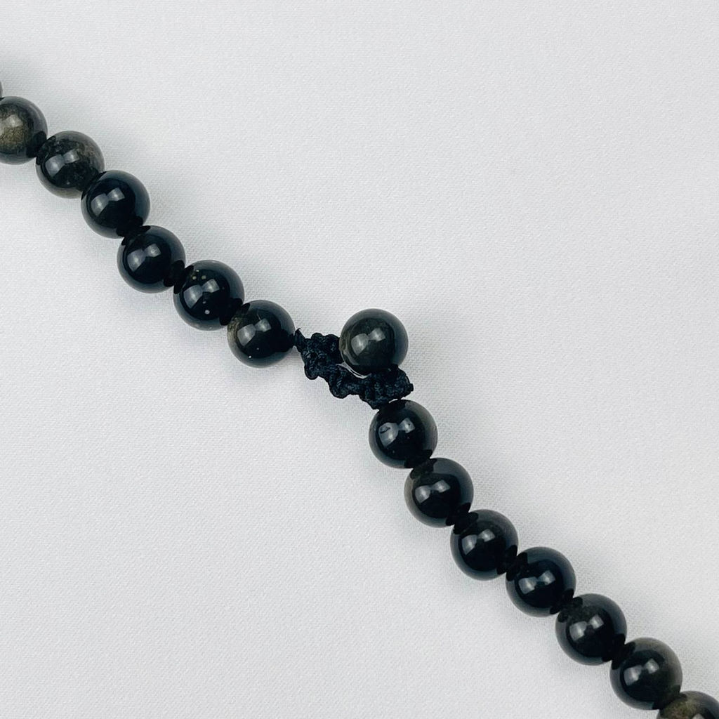 Бусы мужские из золотистого Обсидиана