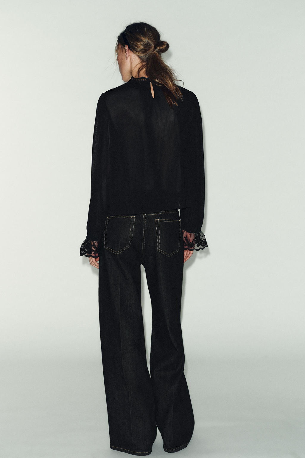 EMBROIDERED LONG SLEEVE TOP - Zara фото 6