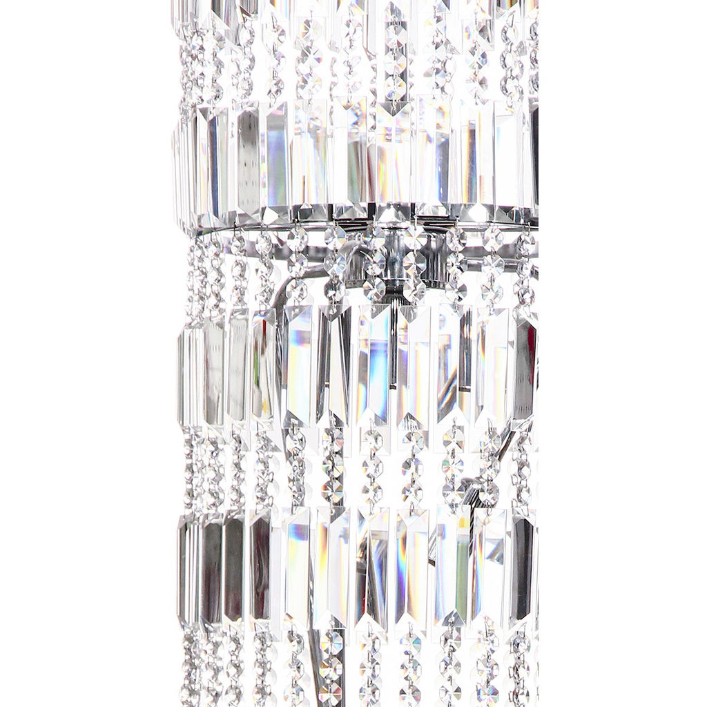 Люстра подвесная каскадная в стиле барокко "Триумф" 12*40Вт Е14 24*250см ZF-8702 C CR серебро/хром