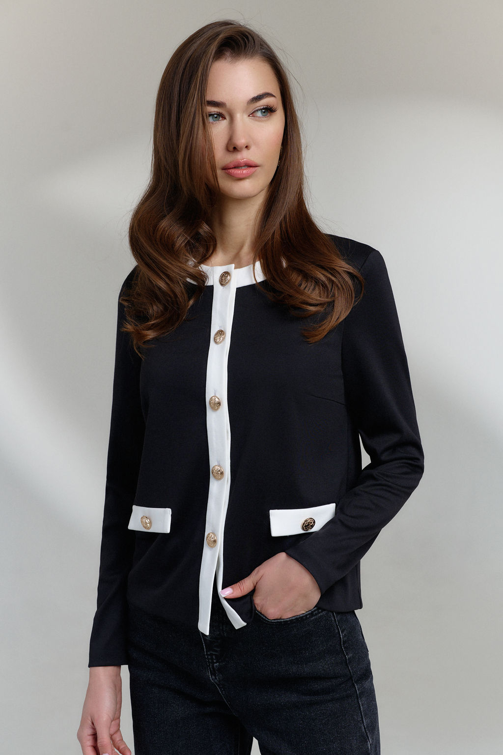 Джемпер 0808 черный - Diliafashion фото 3