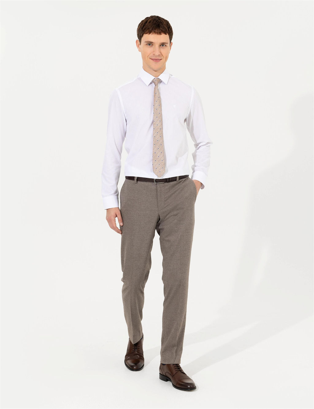 A__k Kahverengi Slim Fit Kuma_ Pantolon - Pierre cardin фото 3