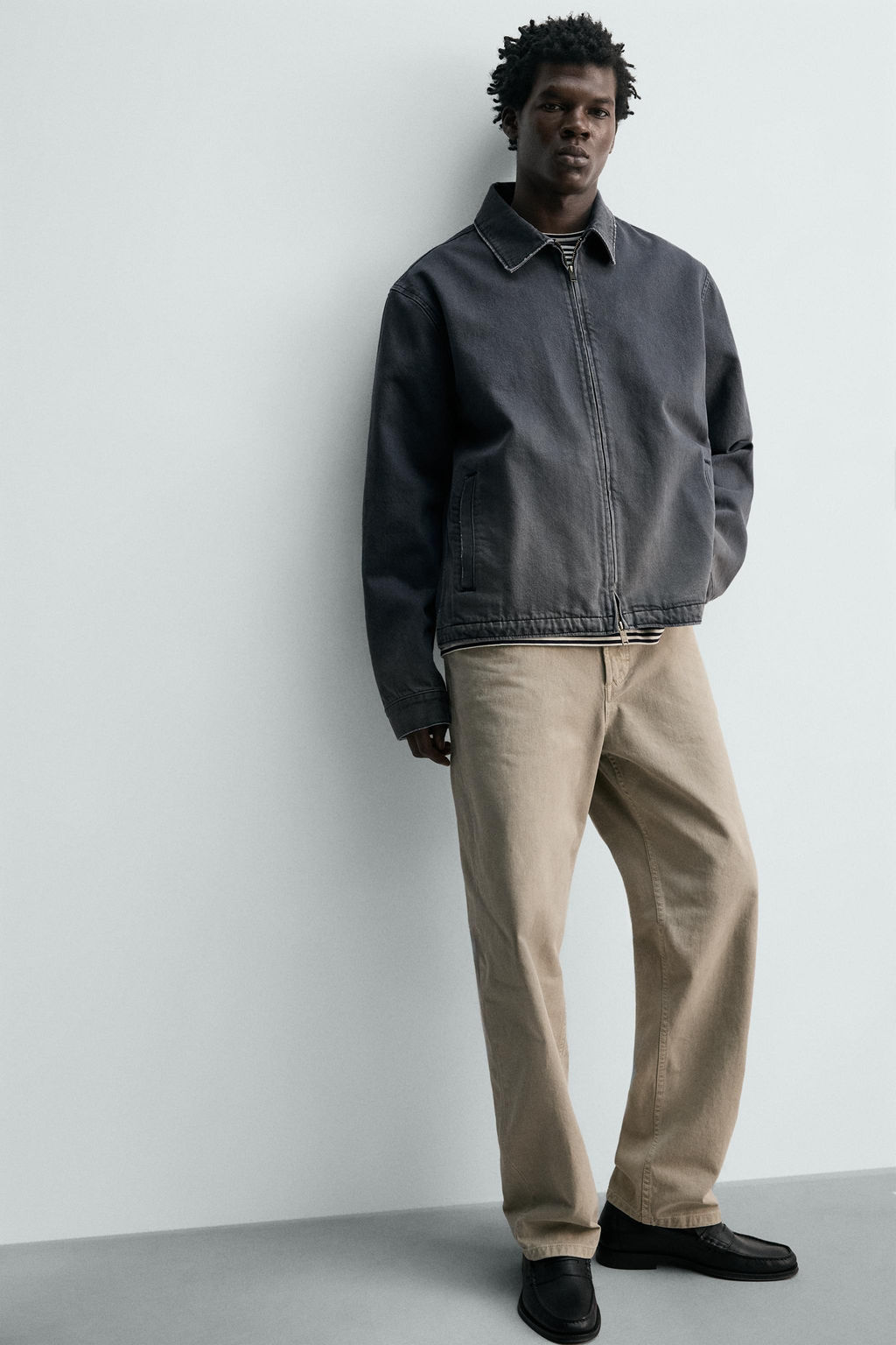 CAZADORA DENIM REGULAR FIT CREMALLERA / ?ndigo oscuro - Zara фото 5