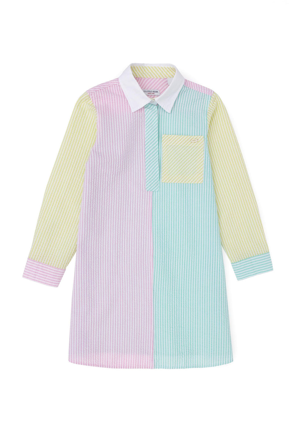 Зеленое тканое платье для девочек - U.s. polo assn фото 2