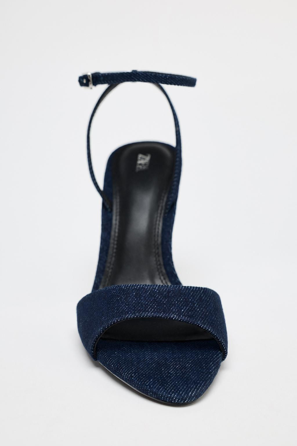 HIGH-HEELED DENIM SANDALS - Zara фото 5