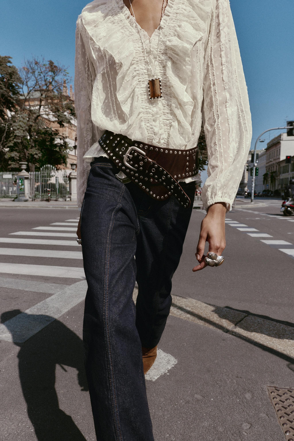 ROMANTIC DOTTED MESH SHIRT - Zara фото 4
