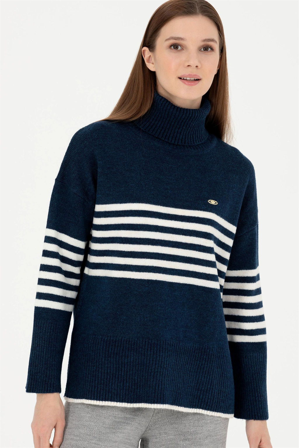 Женский темно-синий свитер - U.s. polo assn фото 3