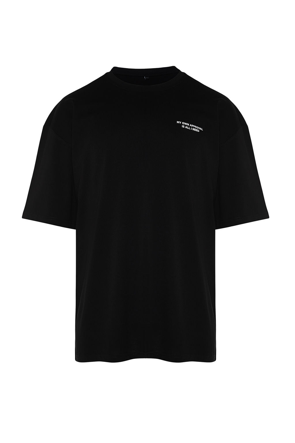 TRENDYOL MAN Siyah Oversize/Genis Kesim Yaz? Bask?l? %100 Pamuklu T-Shirt TMNSS24TS00014 - Trendyolmilla фото 7