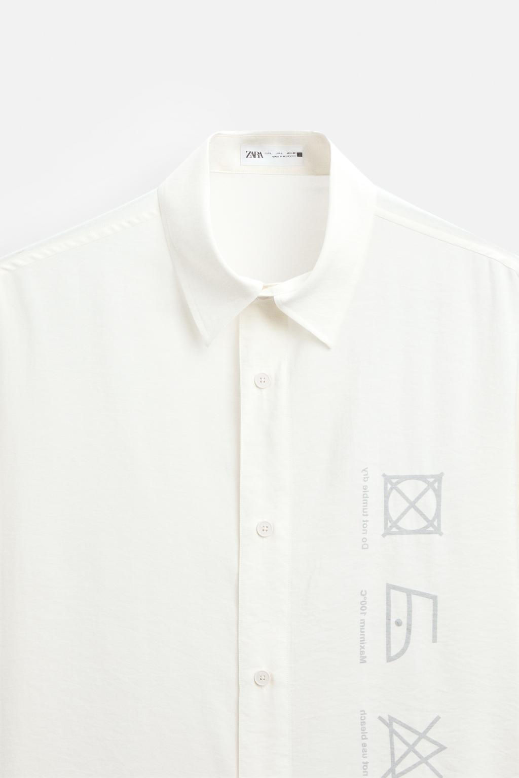 OVERSIZE SHIRT WITH SYMBOLS - Zara фото 8