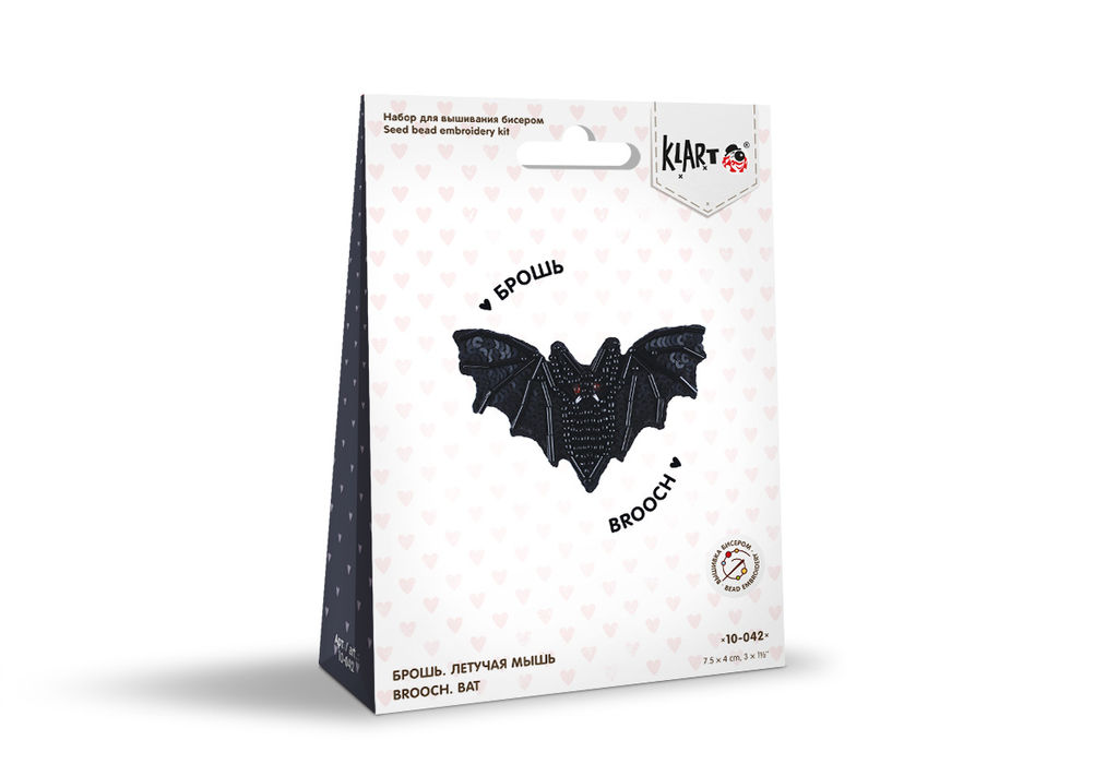 Klart набор для вышивания 10-042 Брошь. Летучая мышь 7.5 х 4.5 см