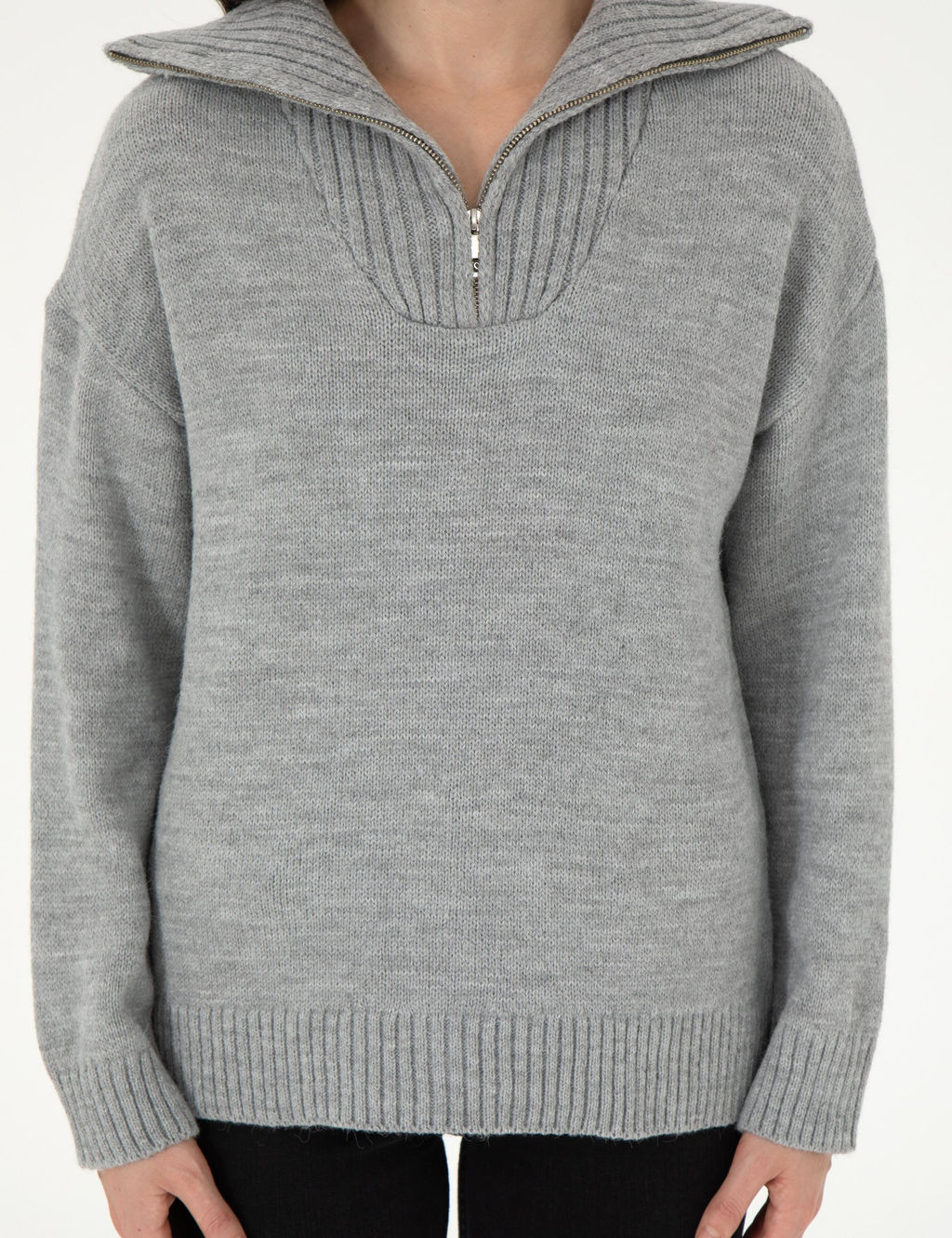 Gri Melanj Comfort Fit Kazak - Pierre cardin фото 6