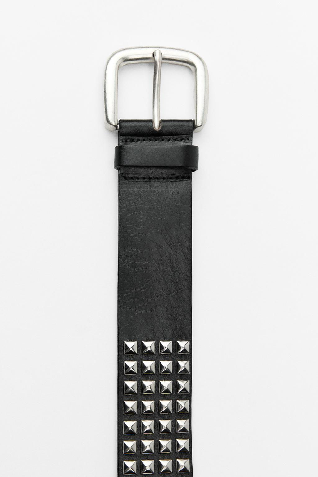 STUDDED LEATHER BELT - Zara фото 4