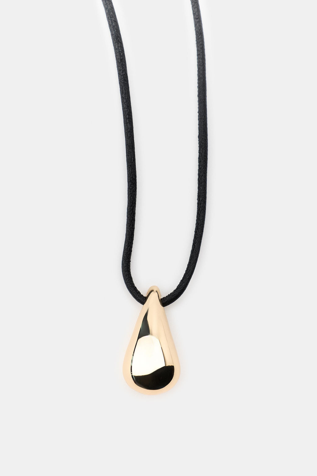 LEATHER CORD TEARDROP NECKLACE - Zara фото 2
