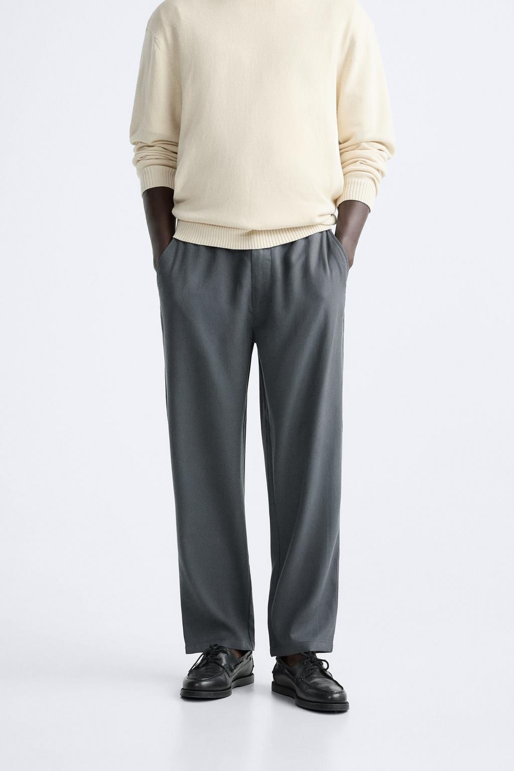 LYOCELL JOGGER WAIST TROUSERS - Zara фото 23