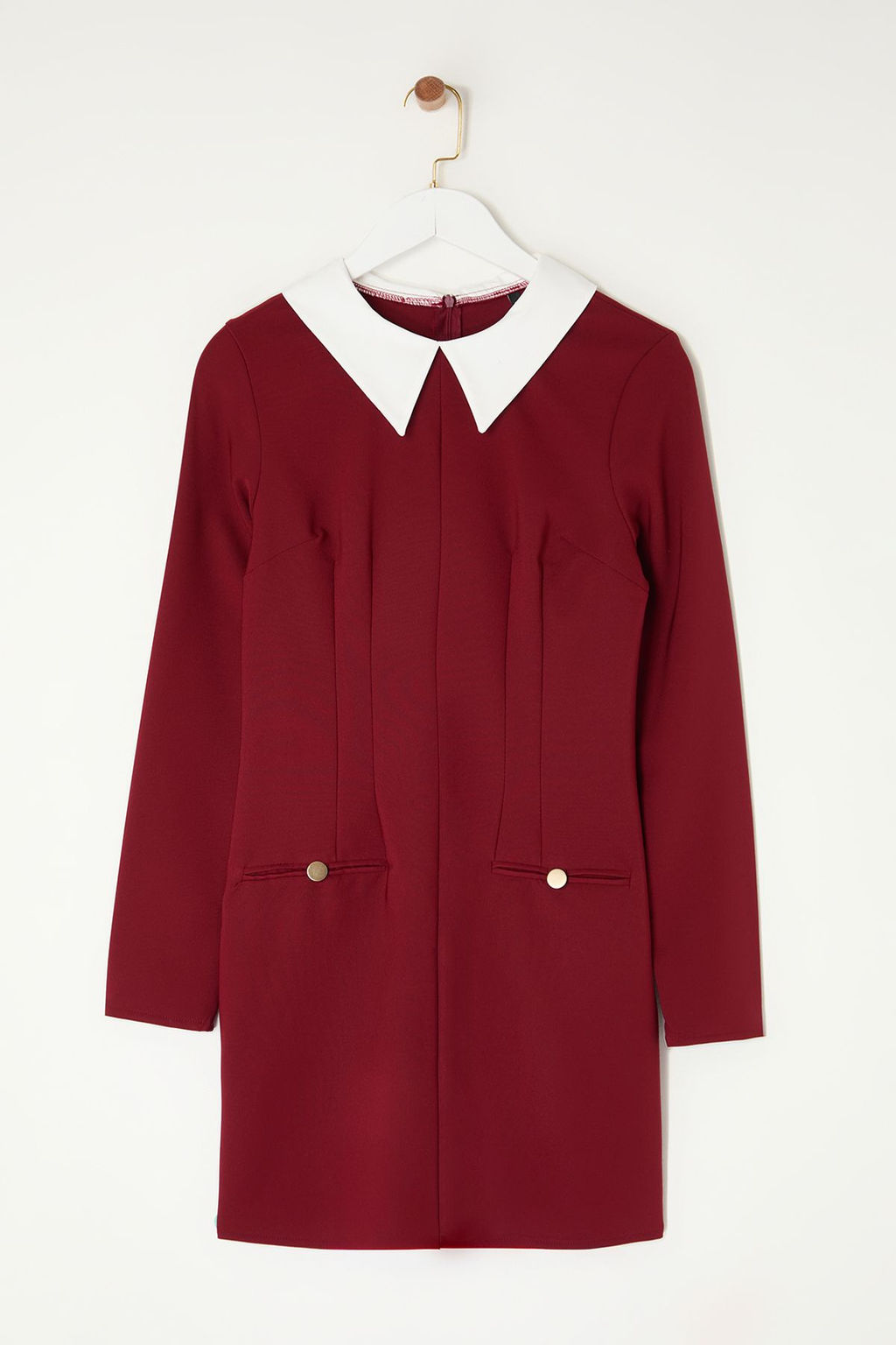 TRENDYOLMILLA Bordo Yaka Detayl? Dokuma Elbise TWOAW24EL00298  фото 13