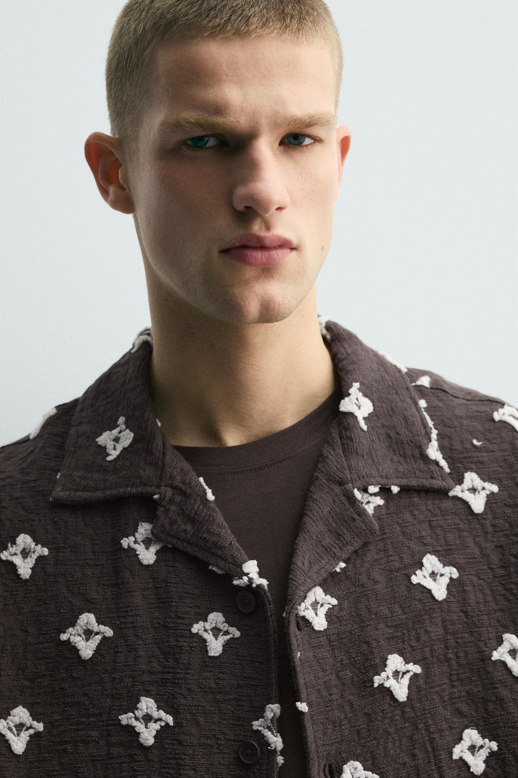 CAMISA JACQUARD TEXTURA / Marr?n / Topo - Zara фото 6