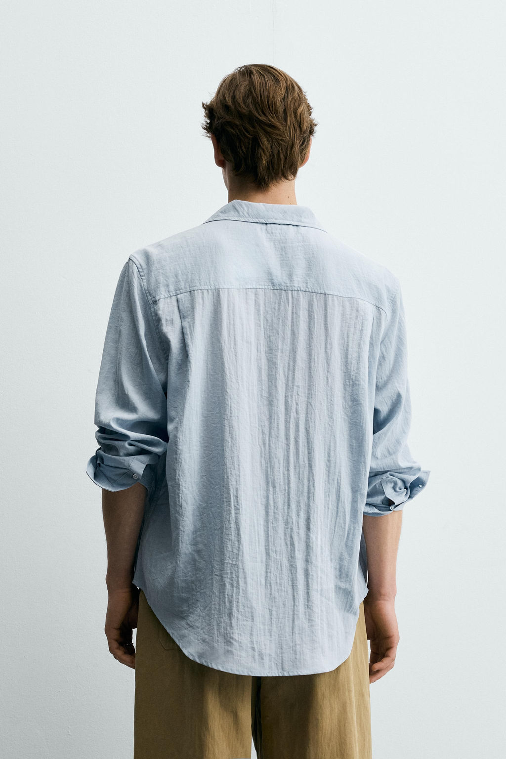 CAMISA FLUIDA TEXTURA / Celeste - Zara фото 3