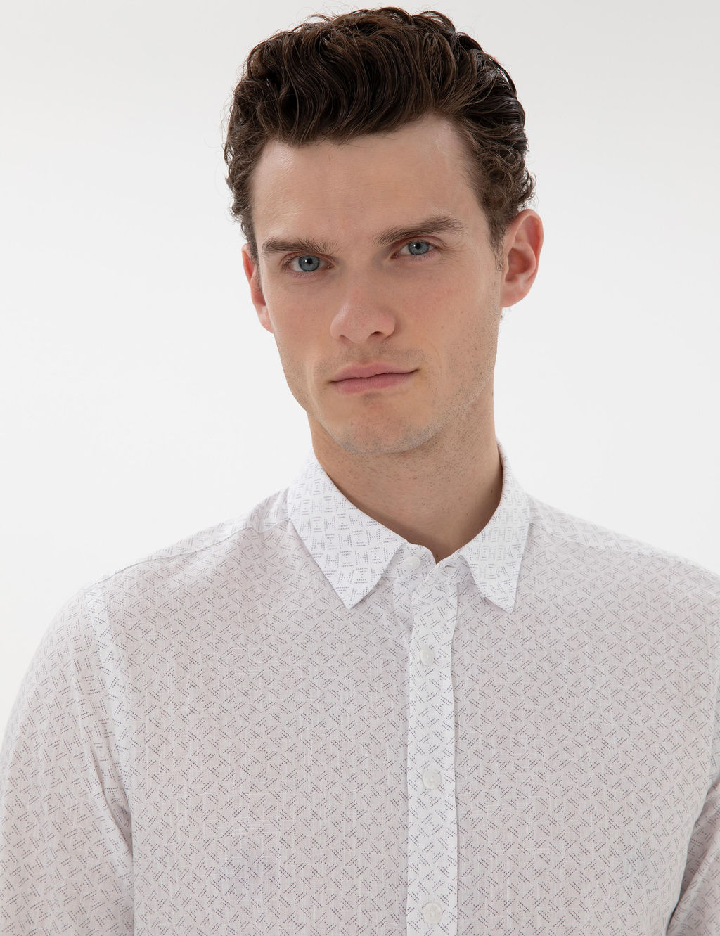 Рубашка Pierre Cardin Slim Fit серая длинный рукав