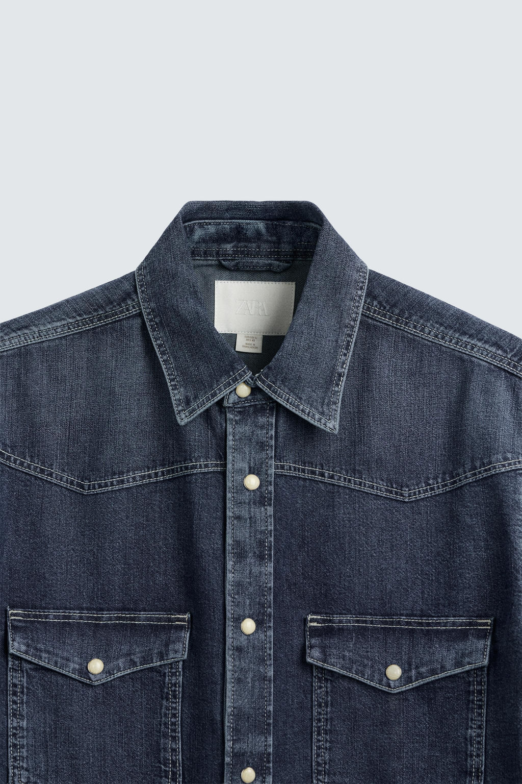 WESTERN DENIM SHIRT WITH POCKETS - Zara фото 47