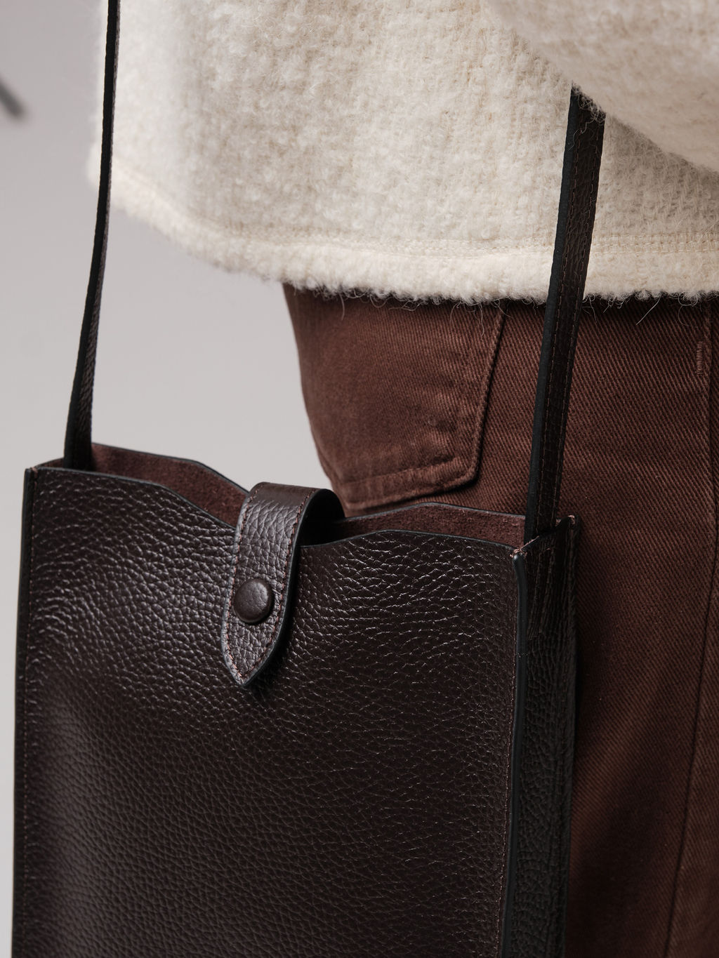 Кожаная сумка кросс-боди Leya DBR 30919 темно-коричневый фото 6