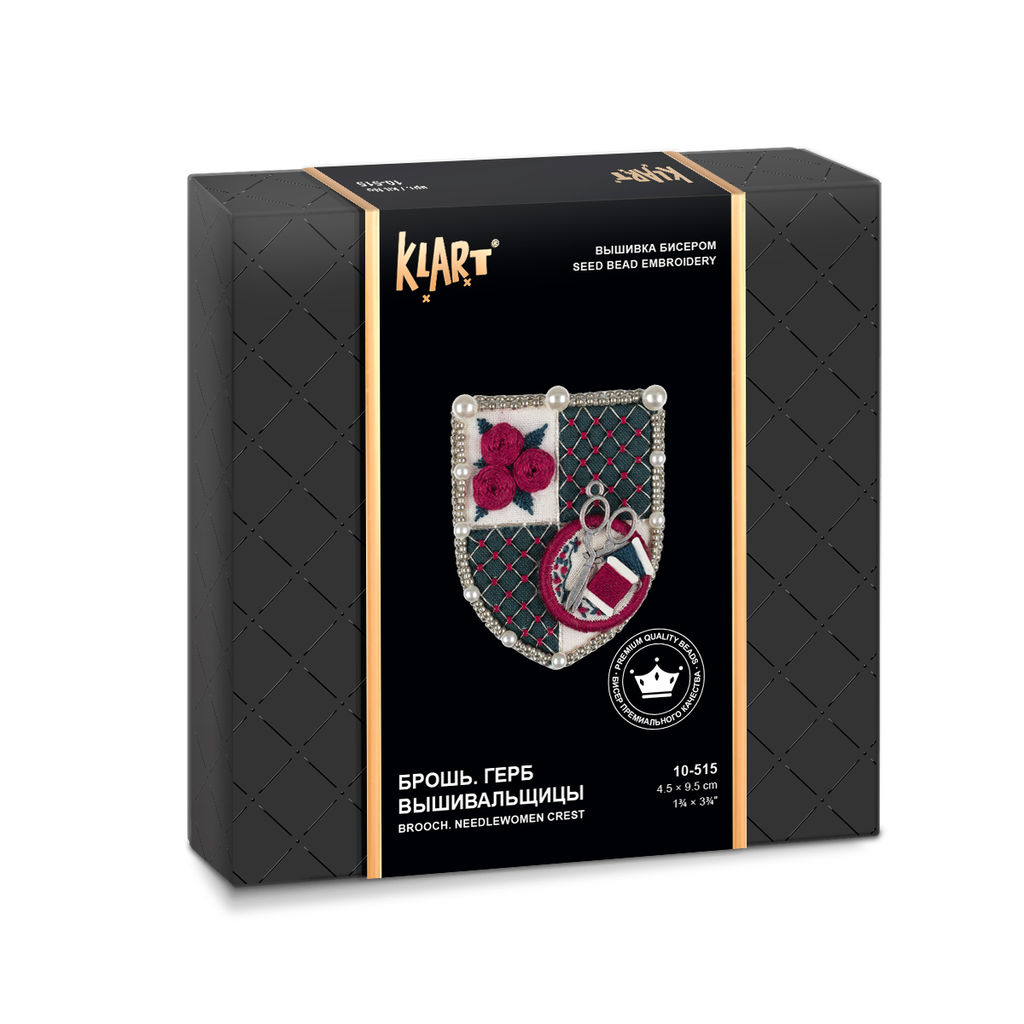 Klart набор для вышивания 10-515 Брошь. Герб вышивальщицы 4.5 х 9.5 см