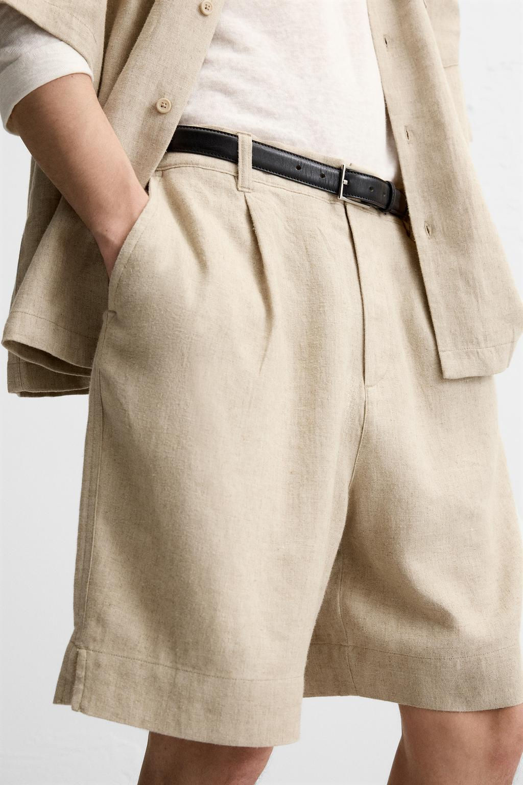 LINEN/VISCOSE OVERSIZE BERMUDA SHORTS - Zara фото 5