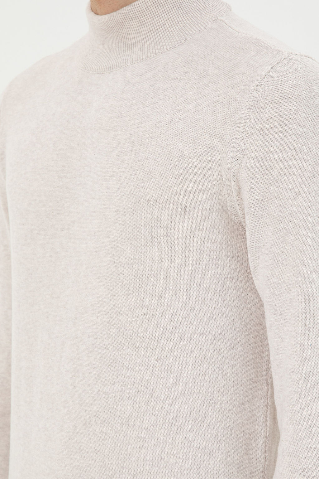 Erkek Slim Fit Yar_m Bal_k__ Yaka Ta_ Melanj Basic Kazak - U.s. polo assn фото 14