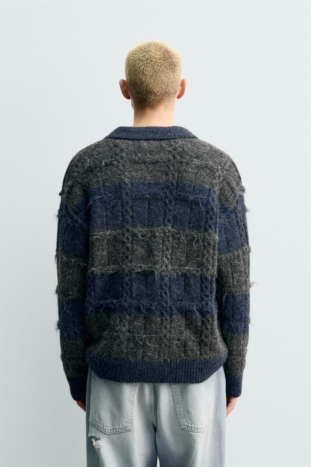 STRIPED JACQUARD KNIT POLO SHIRT - Zara фото 11