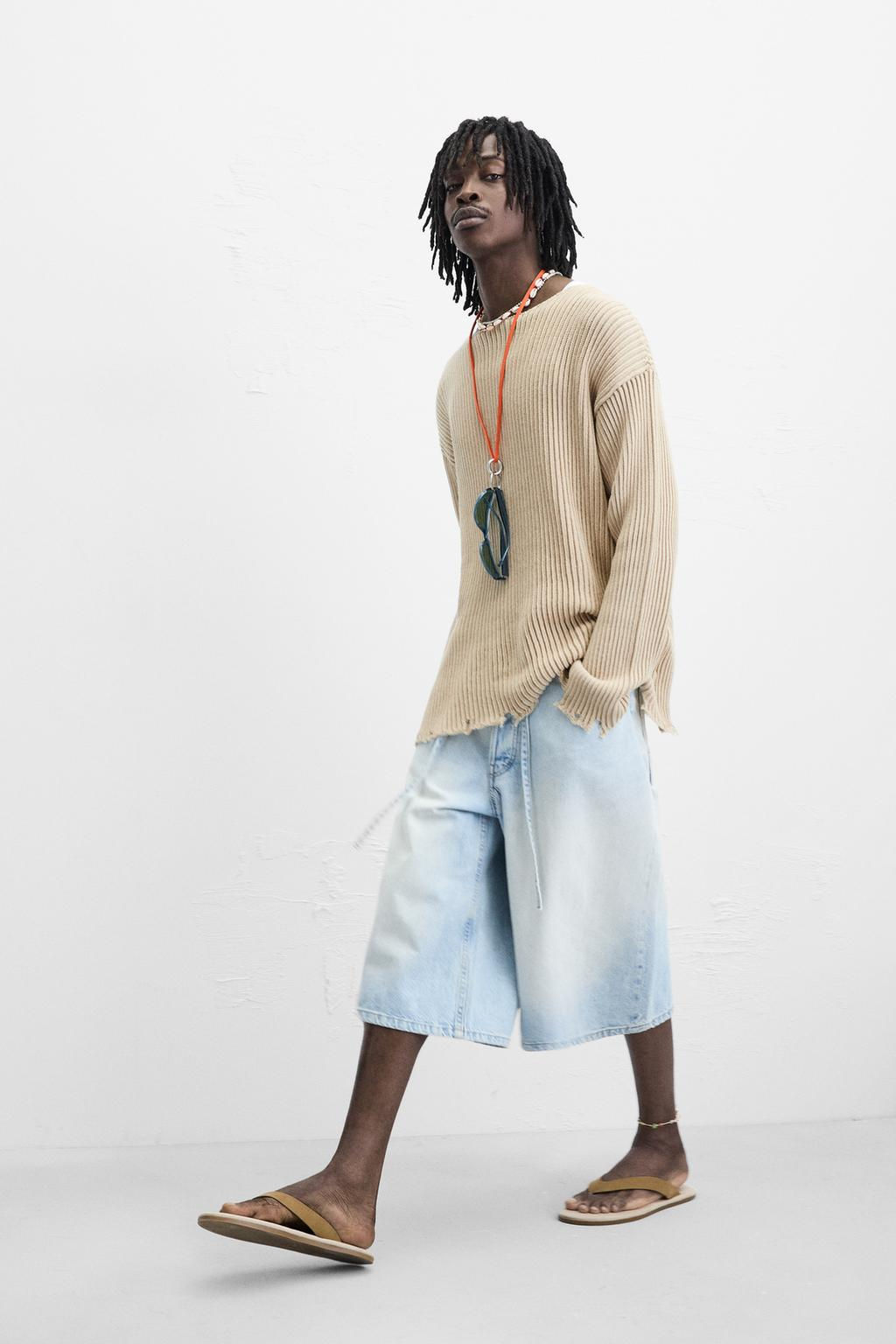 RIBBED SWEATER WITH RIPPED FINISH - Zara фото 5