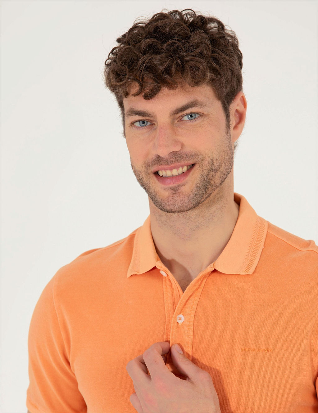 Turuncu Slim Fit Polo Yaka Ti__rt - Pierre cardin фото 3