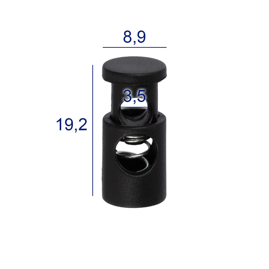 Зажим пластик Micron A 2215S d 3.5 мм в пакете 24 шт №01 черный