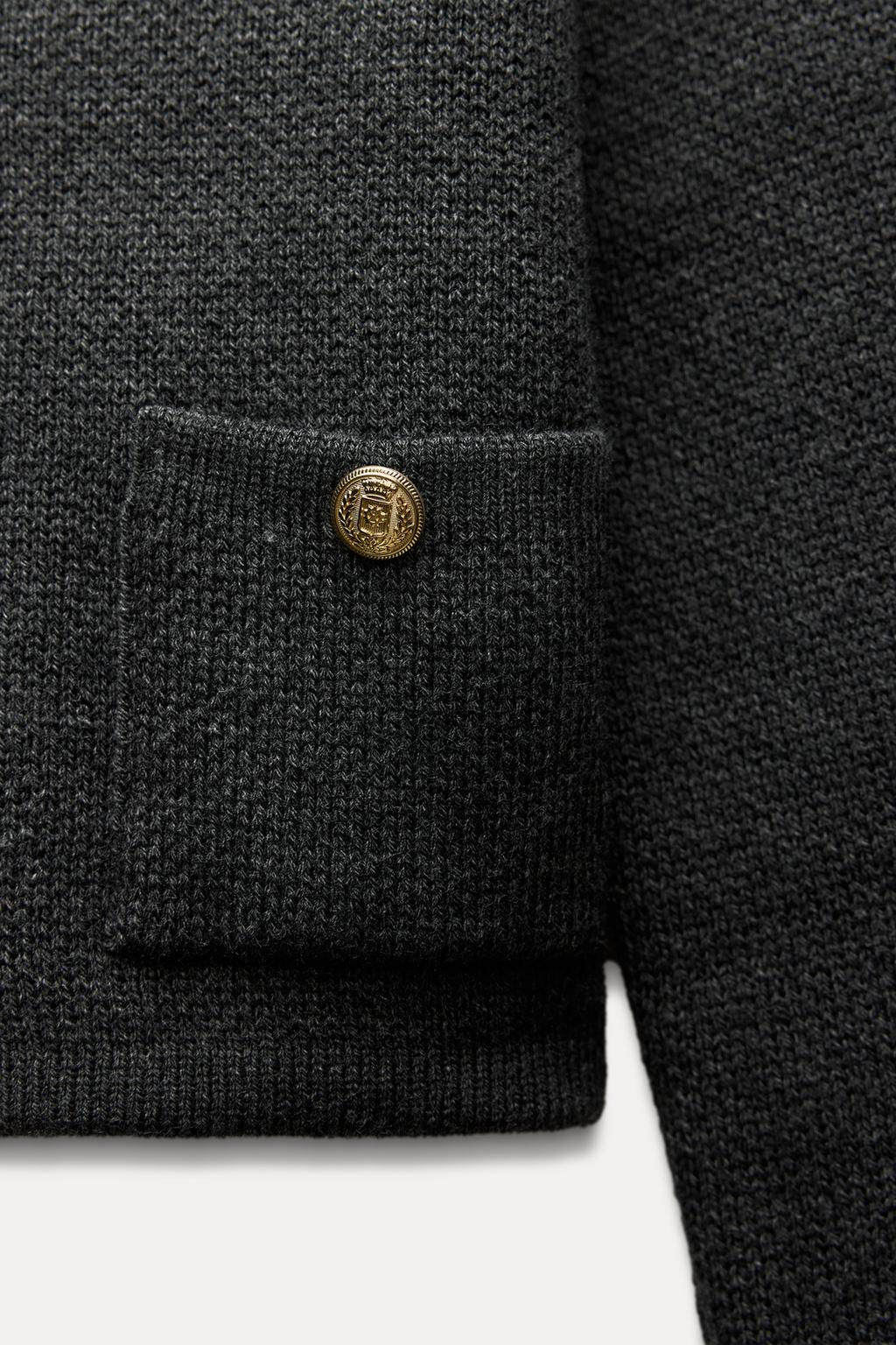 KNIT CARDIGAN WITH GOLDEN BUTTONS - Zara фото 18