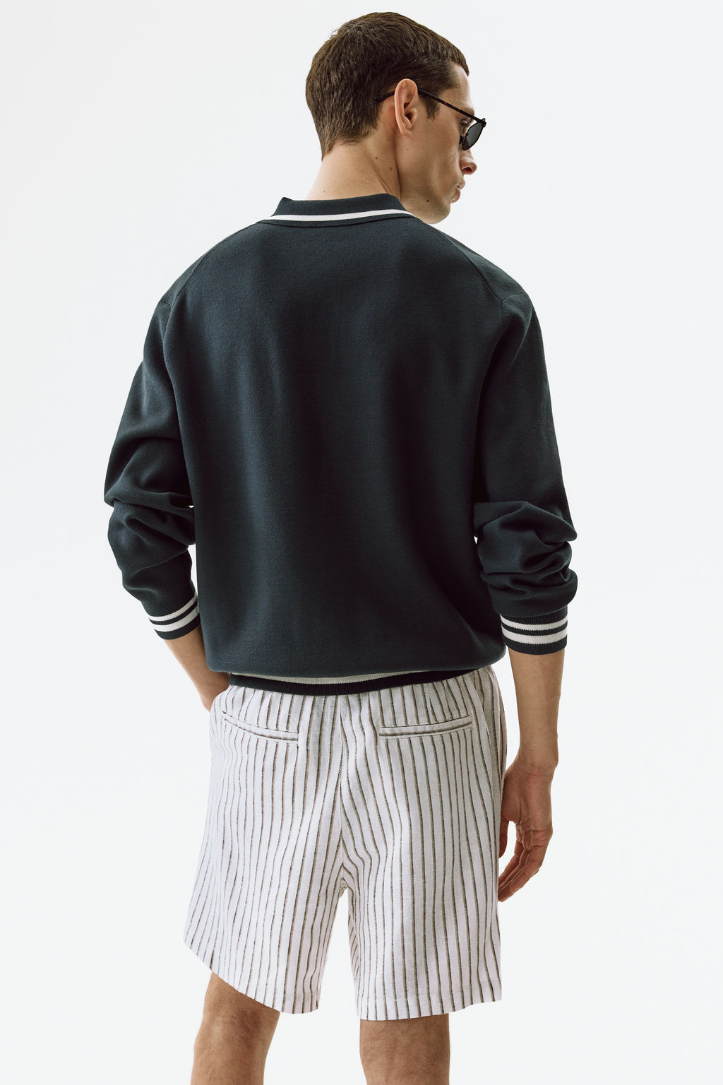 Pantal?n corto en mezcla de lino Relaxed Fit - H&m фото 8