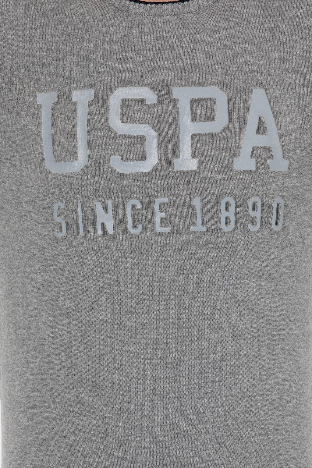 U. S. Polo Assn Мужской серый меланжевый трикотаж с круглым вырезом - U.s. polo assn фото 12
