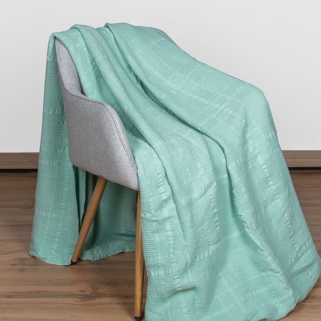 4643 Плед 220*155 цв. фисташка рис.13-6007