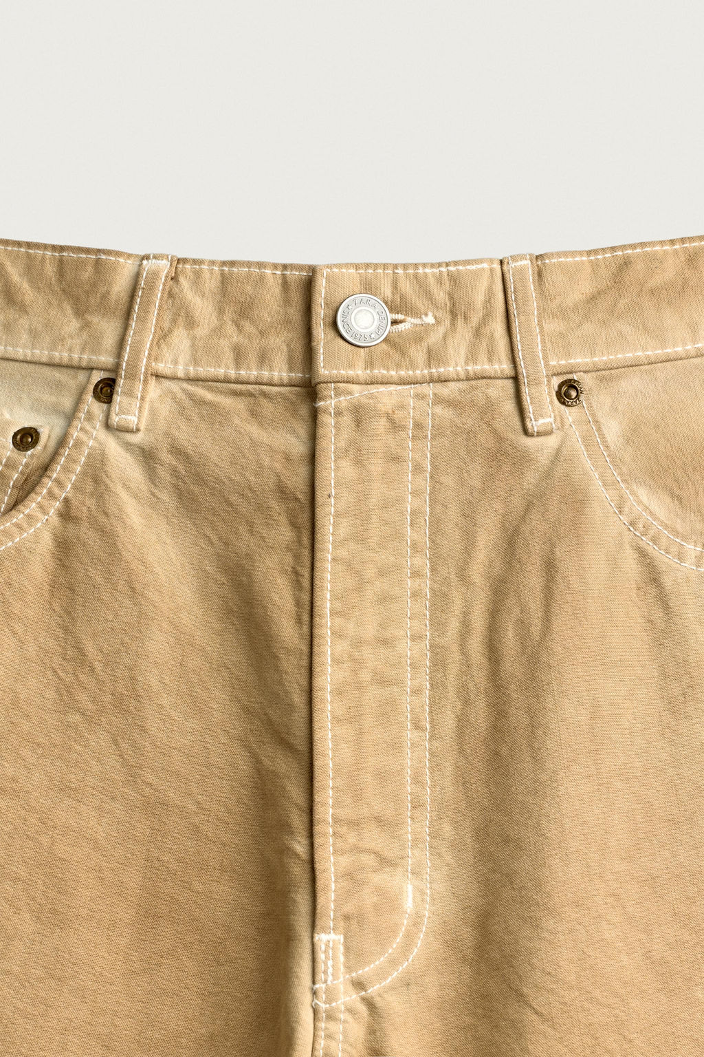JEANS LOOSE FIT LAVADO IRREGULAR / Ocre - Zara фото 9