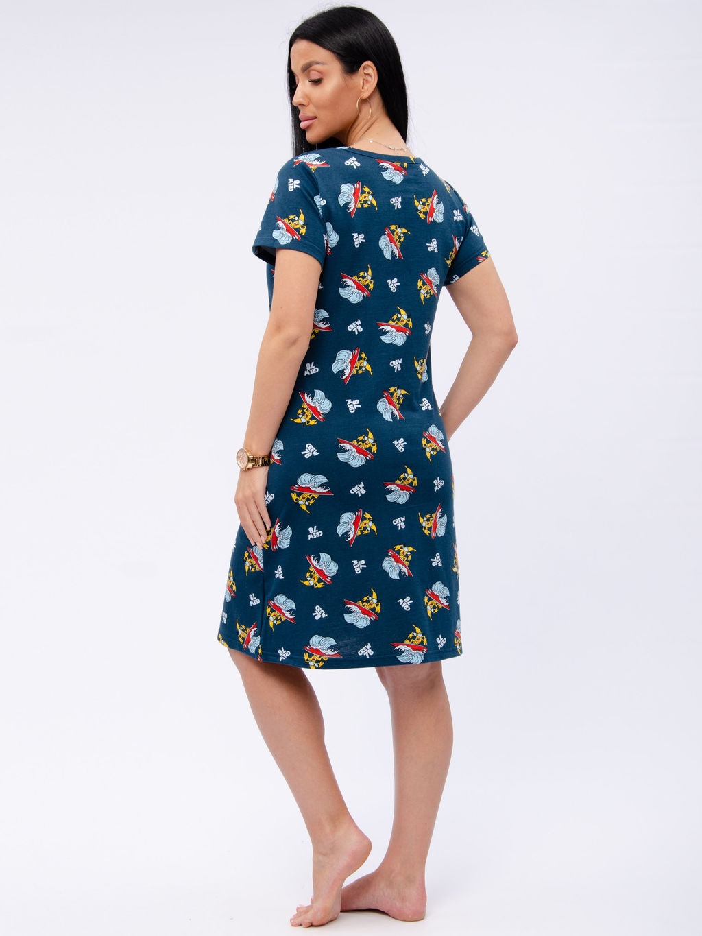 Халат "Красотка 11" бананы, трикотаж