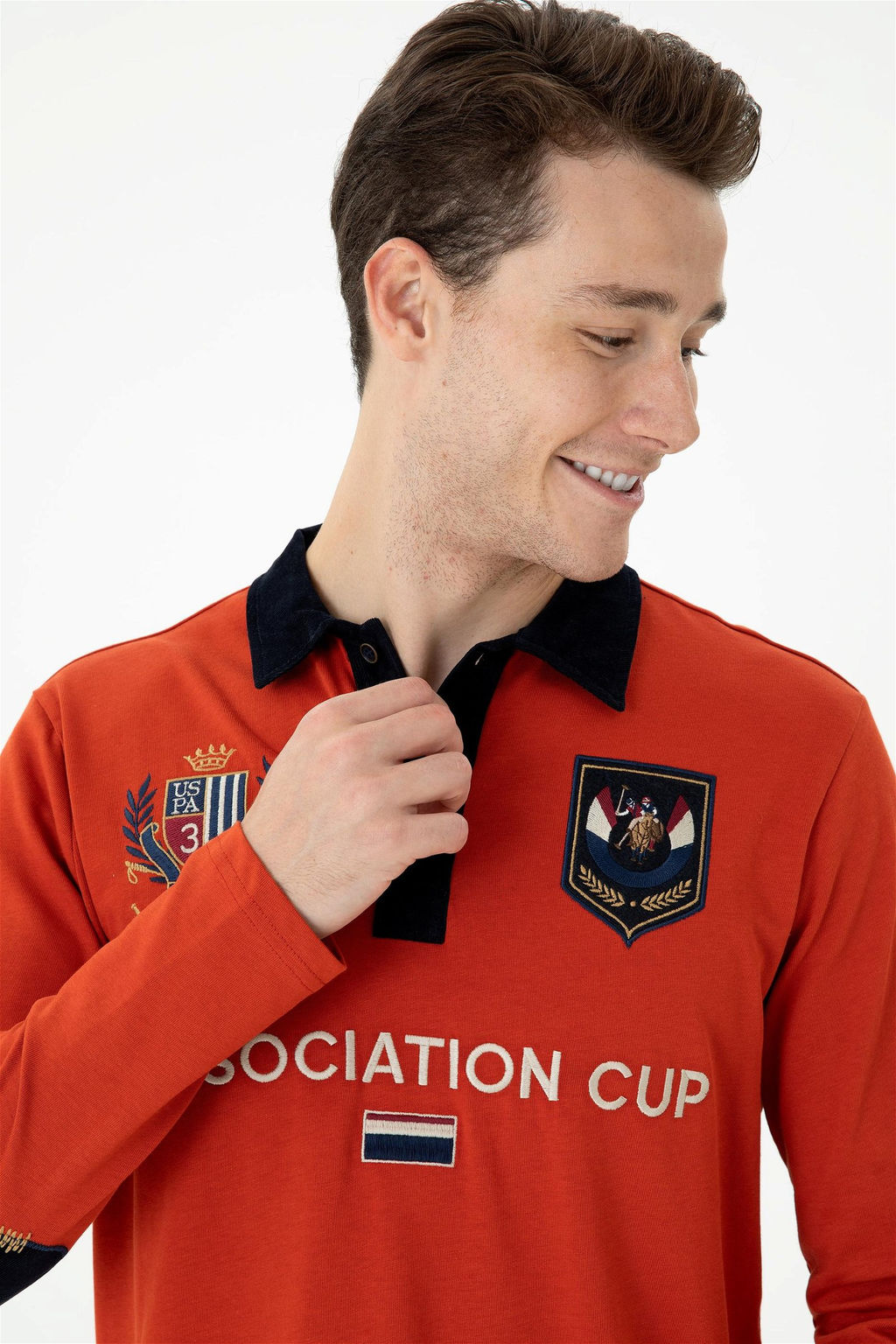 U. S. Polo Assn Мужская толстовка с воротником поло и плиткой - U.s. polo assn фото 2