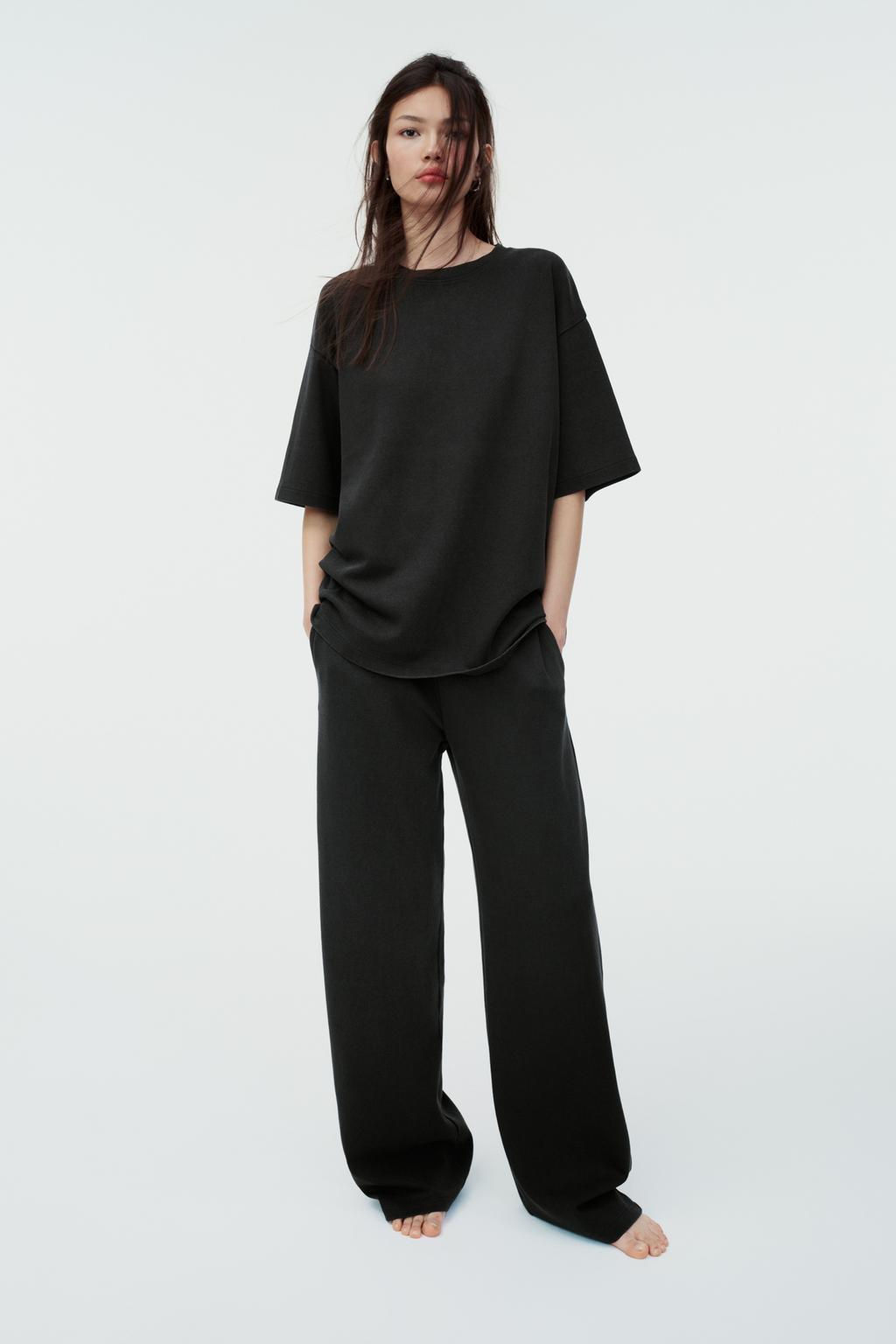 WASHED INTERLOCK TROUSERS - Zara фото 8