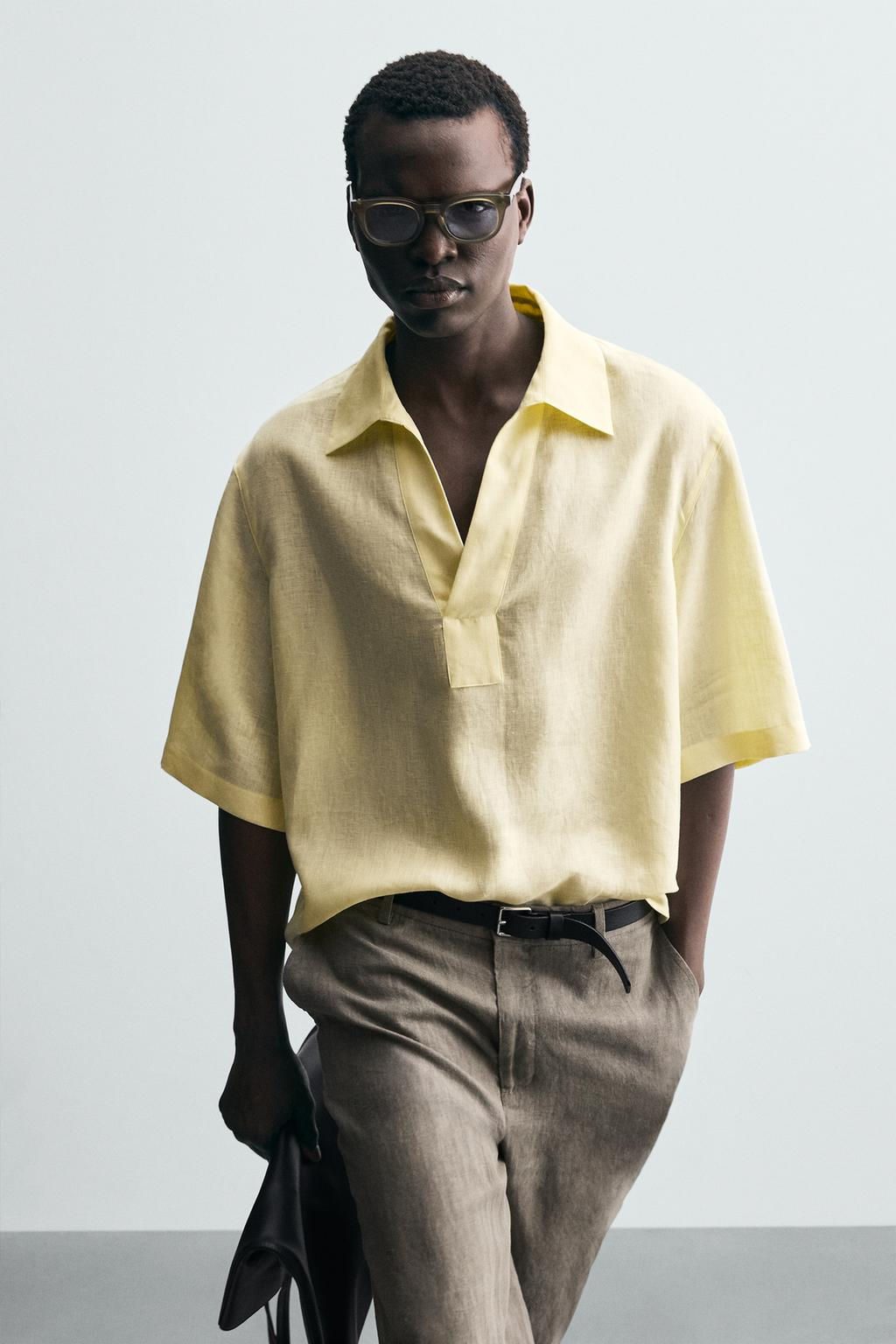 100% LINEN POLO SHIRT - Zara фото 8