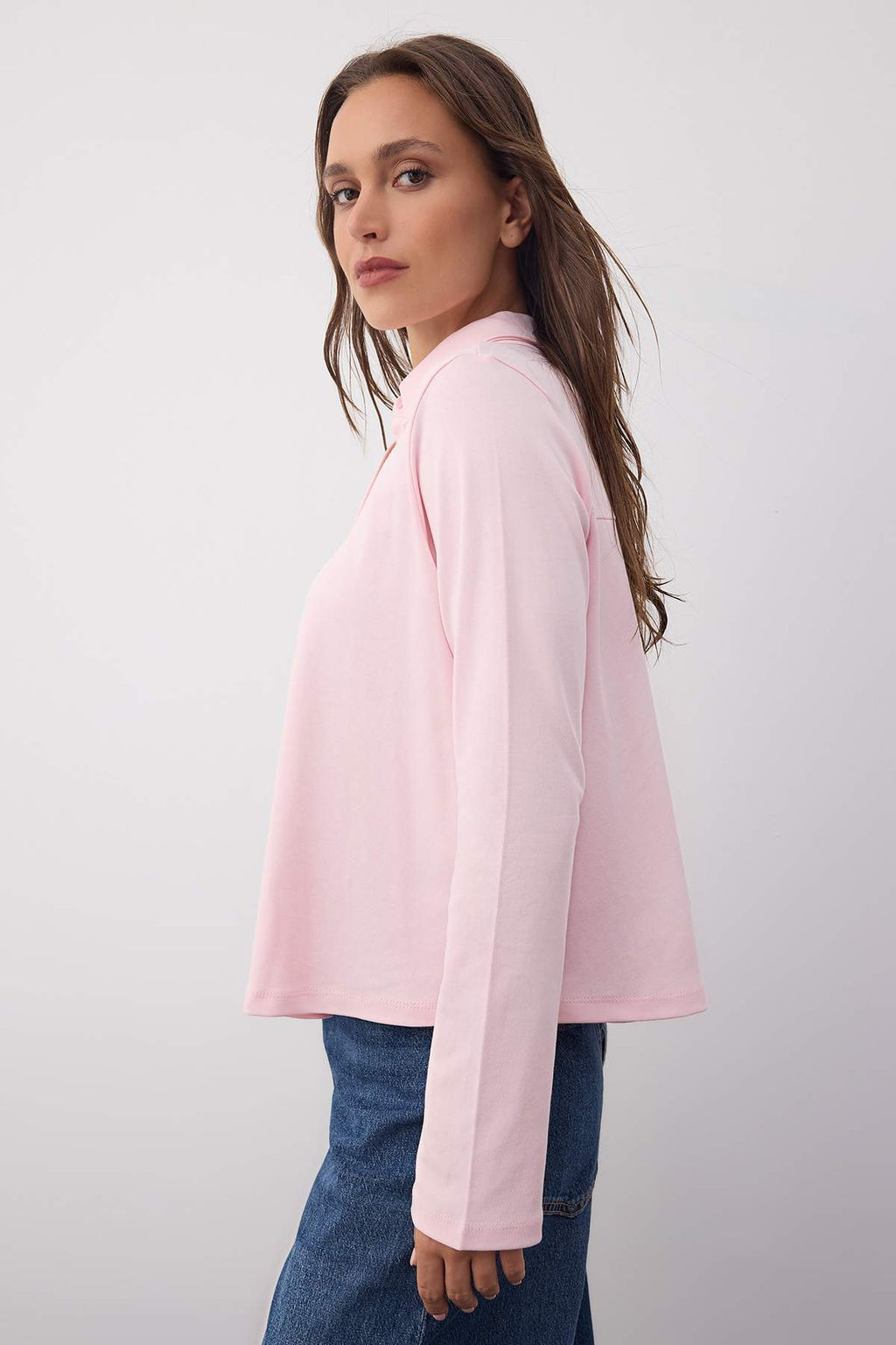 Wardrobe Essentials  Pembe Tok Kumasl? Dugmeli Orme Bluz | TWOAW26BZ00074
