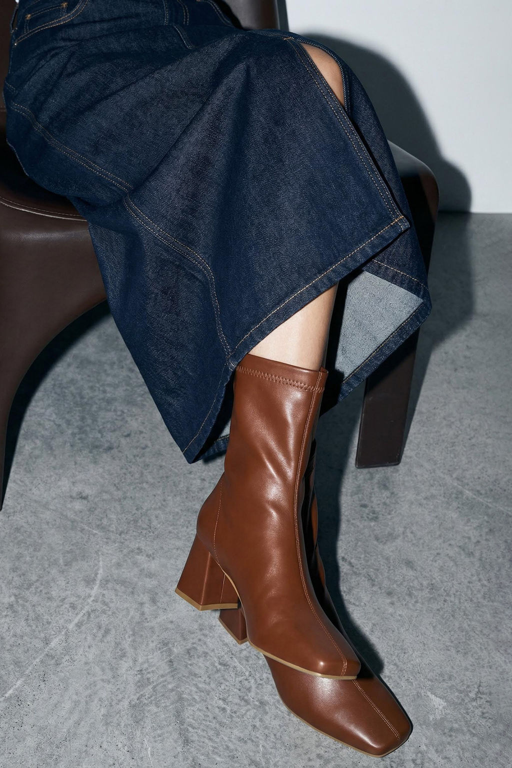 Taba Strec Fermuarl? Kad?n 7 cm Blok Topuklu Bot TAKAW26BO00002